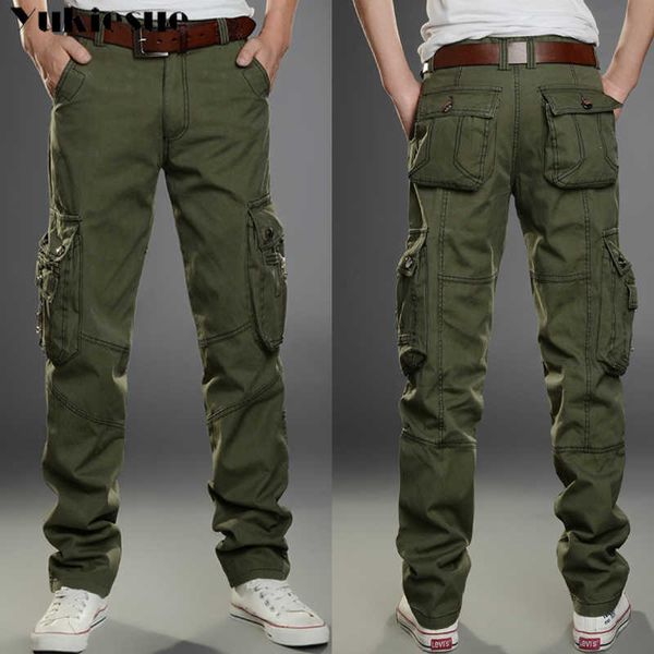 

streetwear joggers men's pants pantalones hombre hip hop many pockets working clothes cargo men mail trousers track 210608, Black