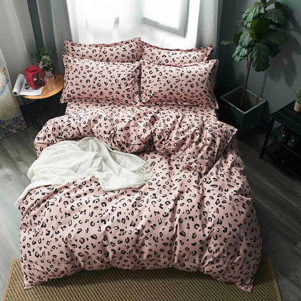 

bedding sets leopard sets girls woman kids teen bed linens duvet cover flat bed sheets pillowcase king full twin bedclothes q07t