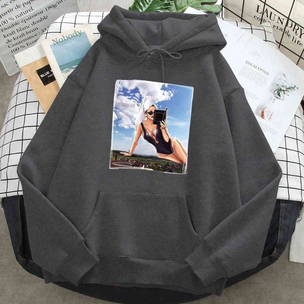 

men's and women's long sved hoodi, round necks and prints, men's , animation style, hip-hop, sexy, Black