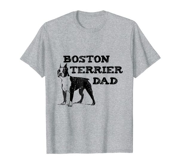 

boston terrier dad t-shirt, White;black