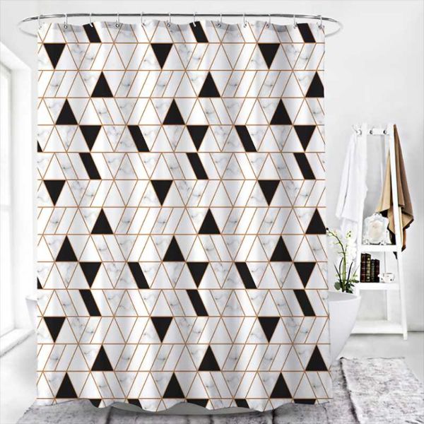 

polyester waterproof mildew proof geometry shower curtains for bathroom bathtub