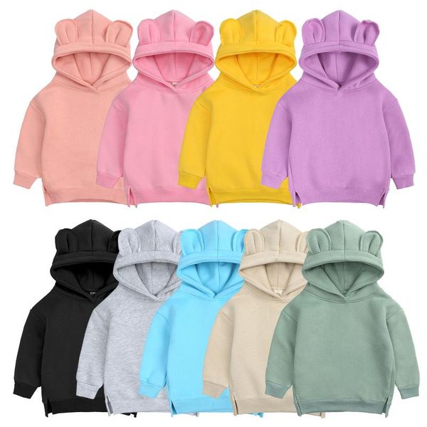 

clothing sets spring autumn baby boy girl clothes cotton solid hooded sweatshirt children's kids casual sportswear infant sport, White
