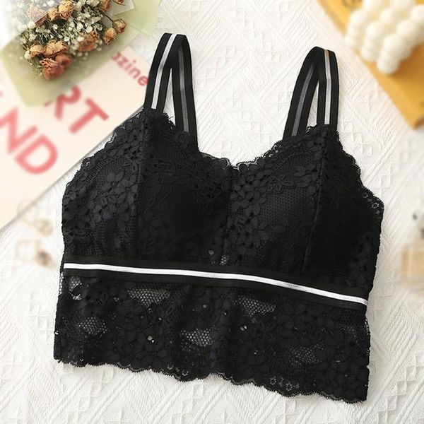 

bras women padded brassiere female lace hollow bralette backless crop lingerie, Red;black
