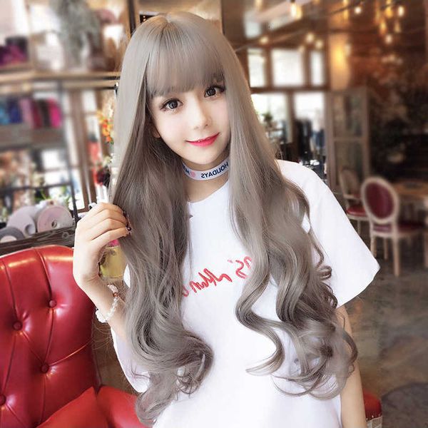 

mengfei female curly ffy long headgear wig big wave hairstyle, Black