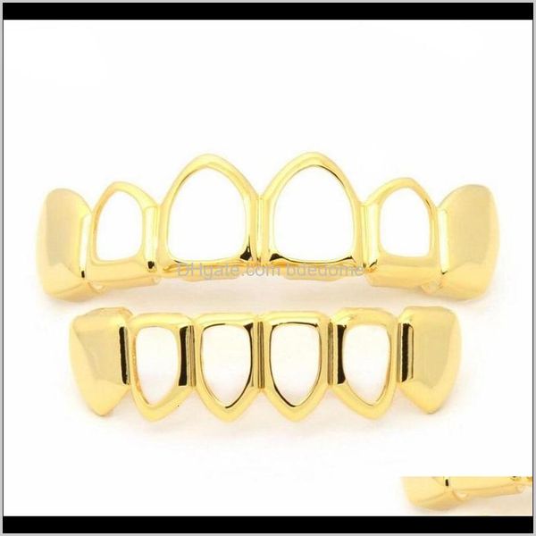 

grillz, dental body drop delivery 2021 grillz set mens hip hop jewelry rose gold sier black hollow teeth grills exxoh