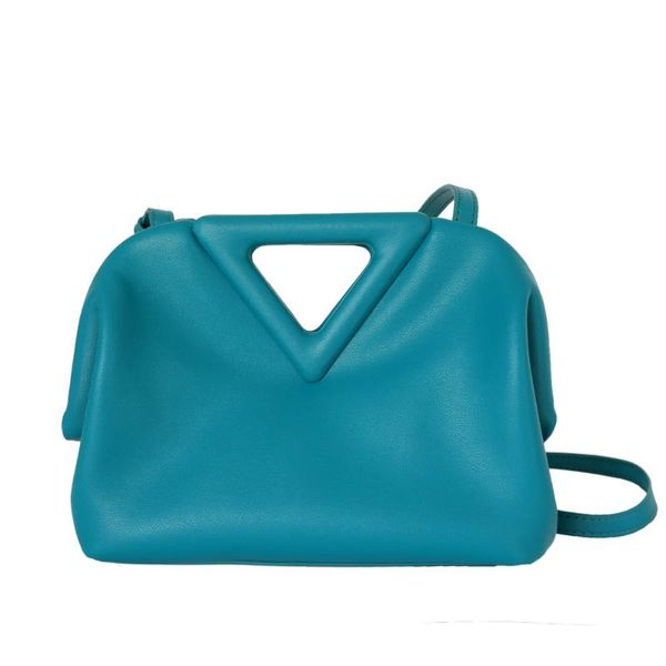 

evening bags ins 100% real leather women triangle nude pink brand designer ladies shoulder messenger bag soft handbags