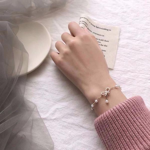 

link, chain bracelet chains bowknot zircon for gift fashion jewelry accessories friends pulseras mujer drop, Black