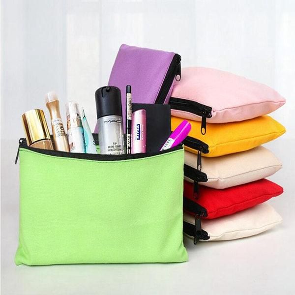 

storage bags 100pcs 12x20cm blank canvaspencil cases pen pouches cotton cosmetic makeup mobile phone clutch bag organizer