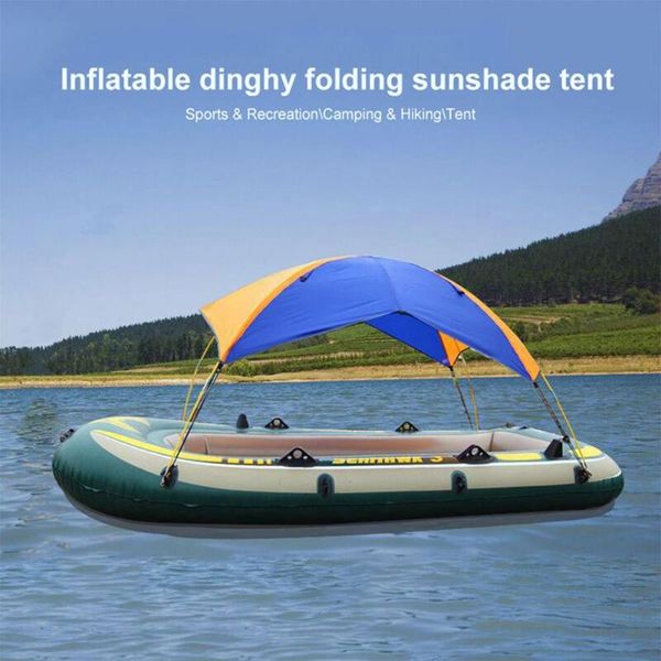 

tents and shelters inflatable boat dinghy awning for 4 people fishing shade cover folding sunshade tent rain shelter accessories