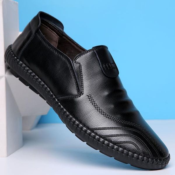 

young all-match soft-soled men's shoes square toe lace-up formal dress, Black
