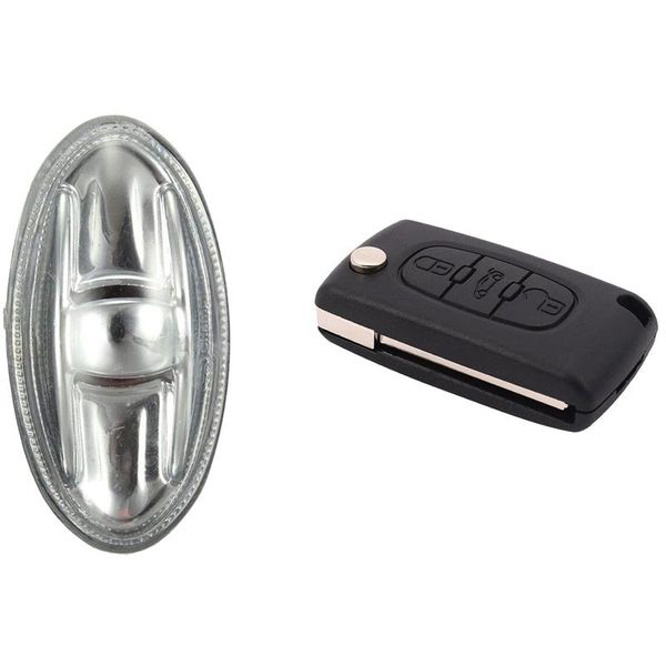 

car headlights buttons complete remote flip folding key with partner side indicator light lamp for 307 407 308
