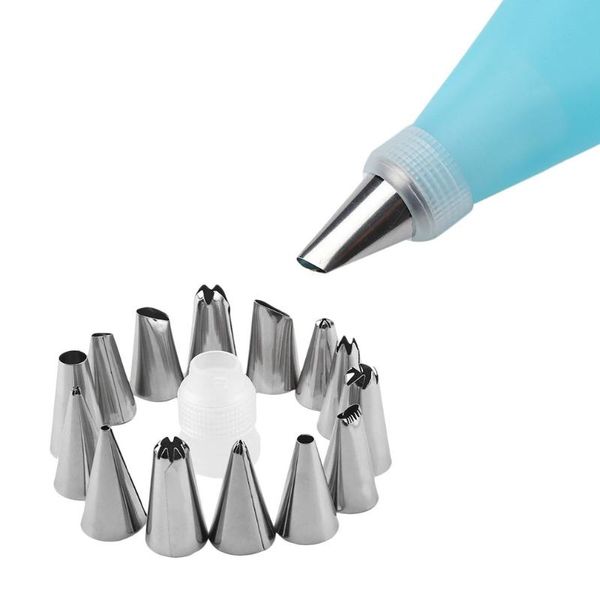 

baking & pastry tools 16pcs/set 31cm length practical silicone ice piping cream bag cake decorating squeeze dropship
