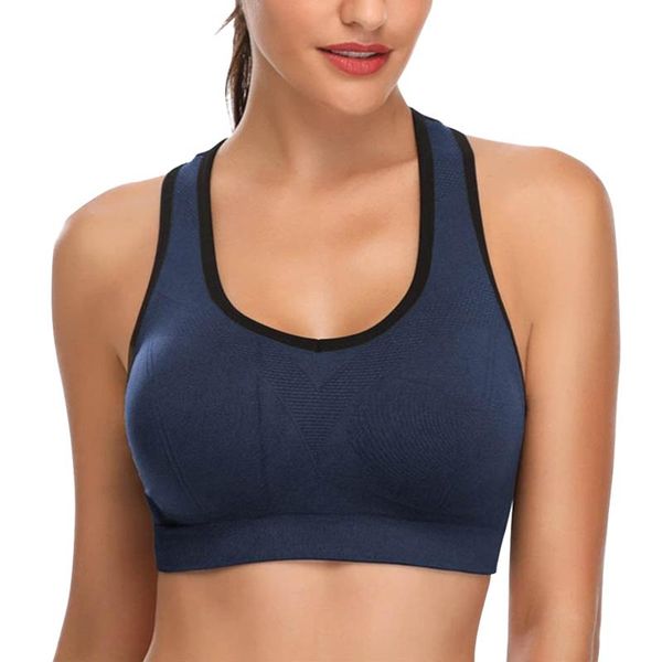 

cross back yoga push up fitness gym workout fashion shockproof elastic summer running women sports bra wirepadded crop outfit