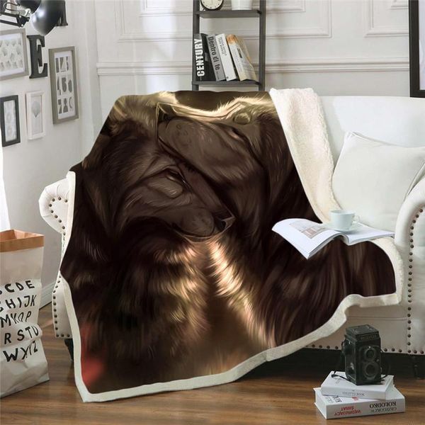 

blankets wolf animation quilt 3d printing wool blanket fashion bedspread plush