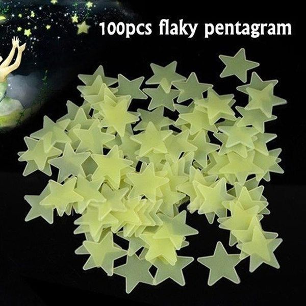 

wall stickers 100pcs glow in the dark star decal baby kids gift nursery room [nf] mumr999