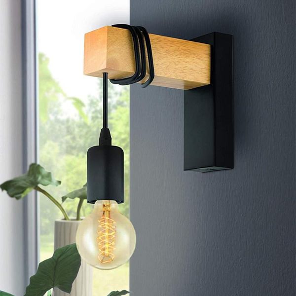 

wall lamps wooden wrought iron modern lamp led sconce minimalist bedroom bedside living room dining bar lighting decor indoor lights