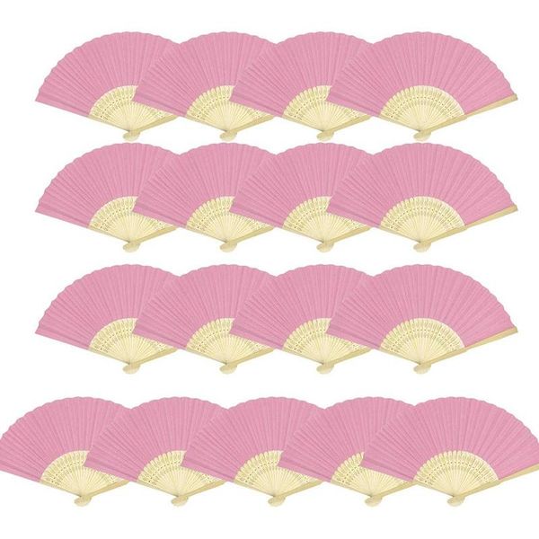 

folding fans white paper hand fan bamboo for dancing (15 pink) other home decor