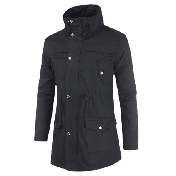 

men's trench coats british thin spring autumn coat korean fashion men jacket winter long waterproof parkas arigo hombre, Tan;black