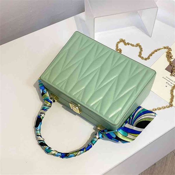 

women's 2021 new silk scarf portable small square bag