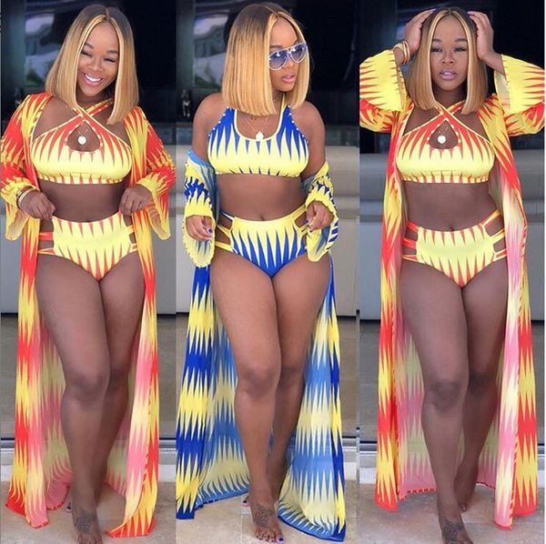 

piece 2019 new two digital printing color three swimsuit lz-559#, White;black