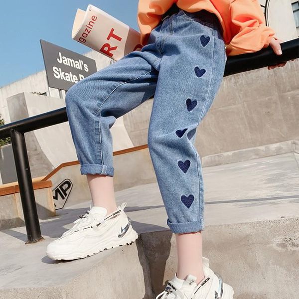 

trousers girls' jeans spring and autumn children's pants korean baby clothes fall for kids, Blue