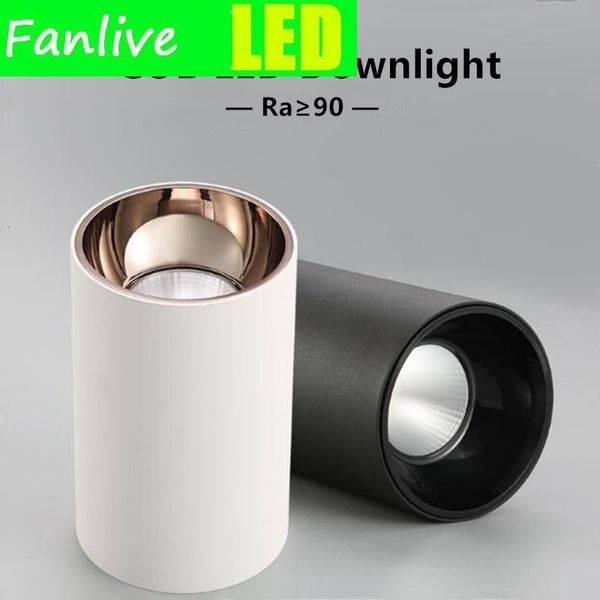 

downlights 12pcs surface mounted 15w 20w dimmable cob led downlight round 220v 110v bulb bedroom kitchen indoor spot lighting