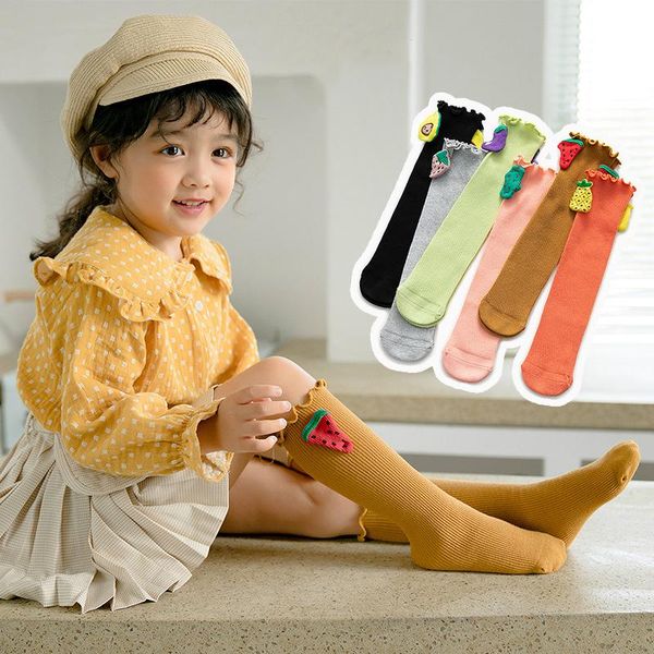 

footies 1 pairs fashion cute kawaii fruit lace baby girl spring autumn cotton cartoon animaos kids toddlers ballet non-slip stocking, Blue