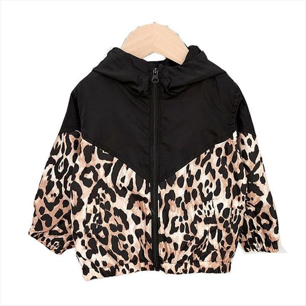 

baby girl boy clothing spring autumn children long sleeve print leopard hoodie waterproof windbreakers jackets lz479, Blue;gray