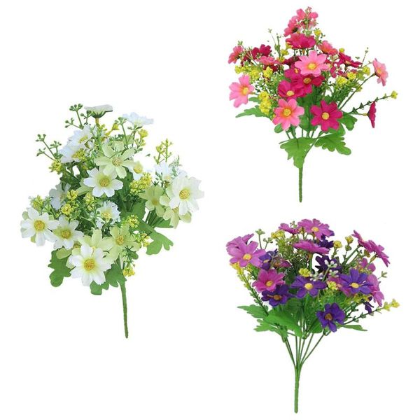 

decorative flowers & wreaths 2pcs artificial bouquet silk daisy bundle 28 heads fake flower diy wedding garden party home accessories table