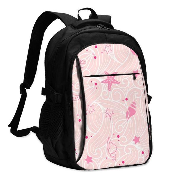 

backpack 2021 lapusb pink summer beach shellfish travel male women leisure