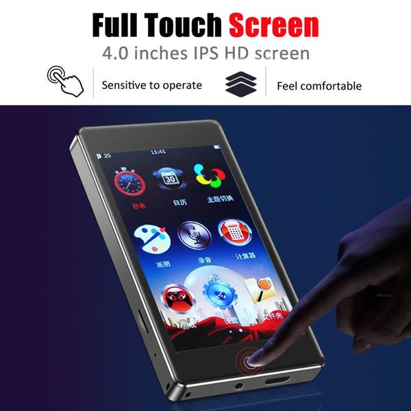 

full touch screen mp3 player bluetooth 8gb music with built-in speaker support fm radio recording video & mp4 players