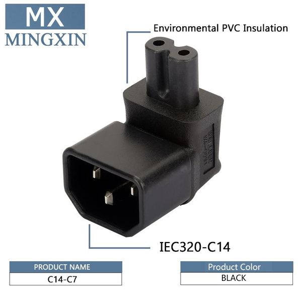 

smart power plugs iec 320 c14 to c7 right angle male adapter type 8 female computer server conversion adapt