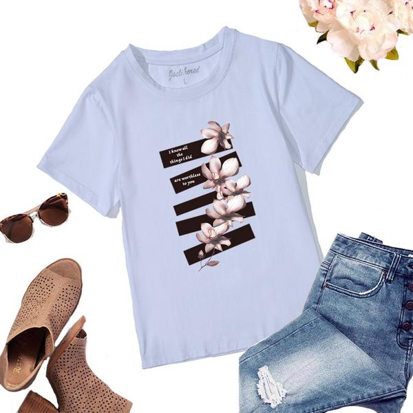 

women's t-shirt cartoon girl graphic tees sweet punk women summer 2021 lovely fashion woman minimalist style t-shirts, White