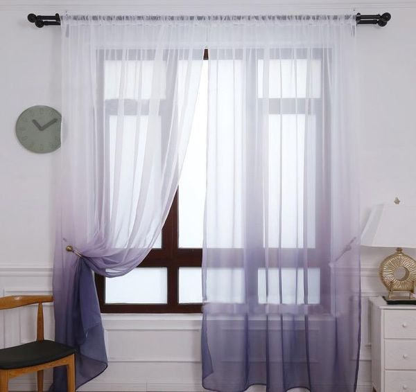 

curtain & drapes morden gradient green color curtains tulle decorative sheer for living room bedroom kitchen home at window panels red