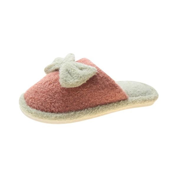 

short fleece keep warm bedroom slippers women indoor comfortable winter home shoes breathable soft flip flop, Black