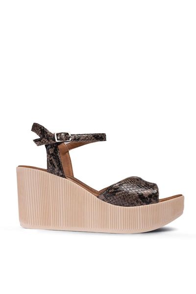 

sandals women's brown python, Black