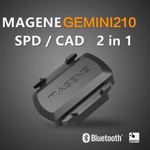 

bike computers 2021 magene s3+ bicycle computer cadence and speed 2-in-1 wireless dual module sensor bluetooth 4.0 ant, geomagnetic