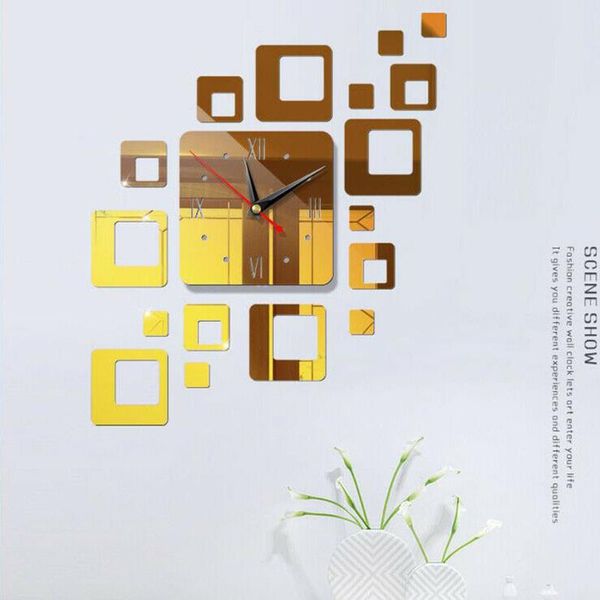 

wall clocks modern 3d clock sticker diy decal watch decor home room universal