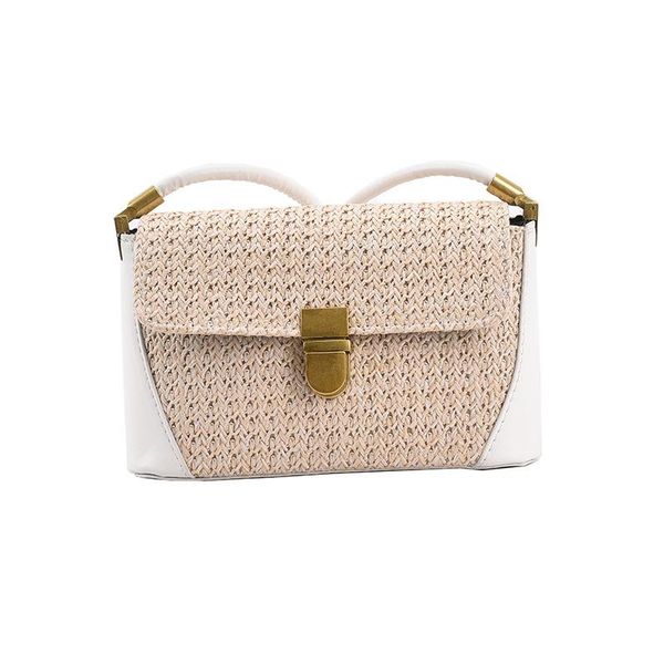 

duffel bags pure color bag female 2021 fashion woven small square korean style western stitching one-shoulder messenger ti