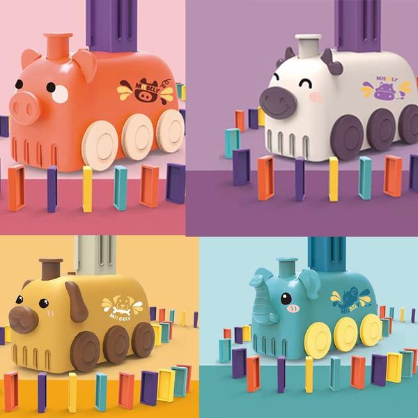 

novelty items electric automatic delivery dominoes robot educational toys train building blocks rocket lighting for children kid