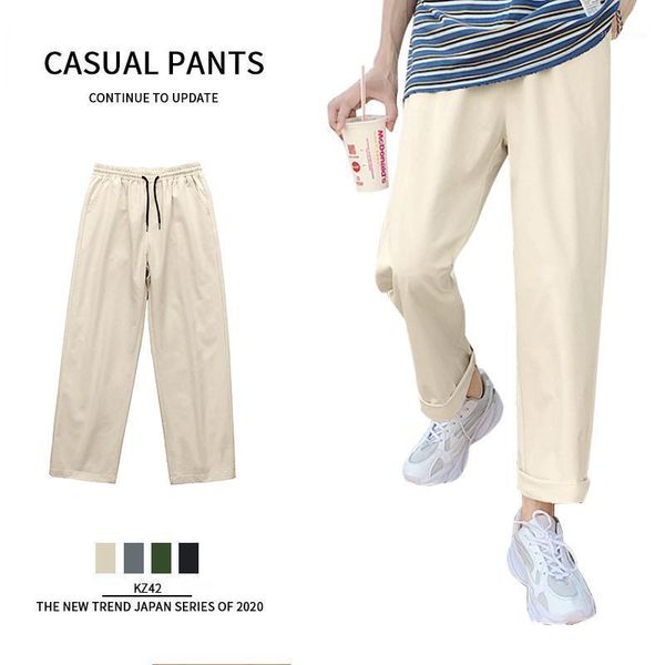 

men's pants men korean fashions harem wide leg joggers spring solid color loose sweatpants japan style straight trousers, Black