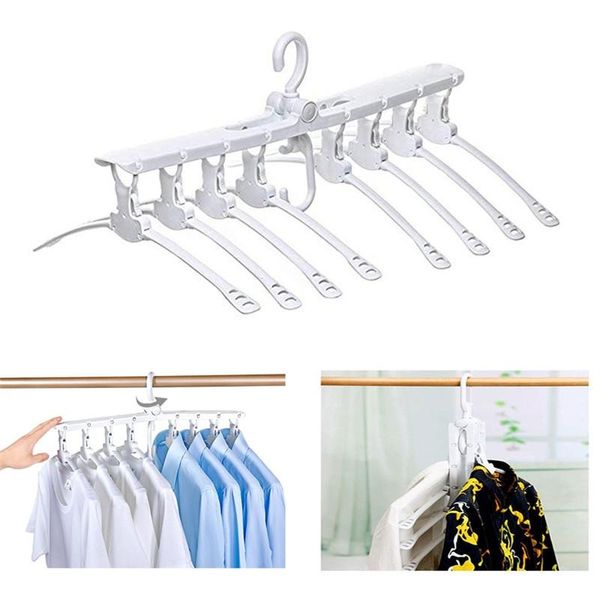 

hangers & racks hanging 8 in 1 foldable multifunction magic clothes hanger non slip retractable closet organizner holder drying rack