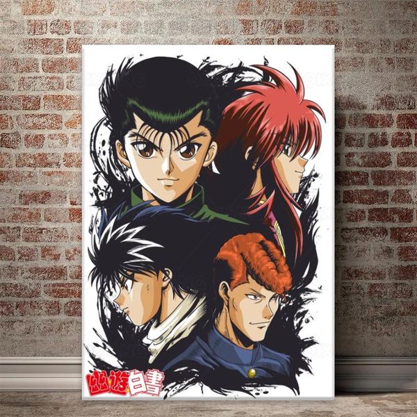 

paintings yu hakusho cartoon anime poster bedroom living kids room quality canvas retro painting art home wall decor picture