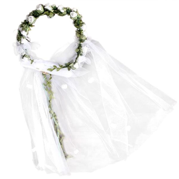 

bridal veils 1pcs veil headband garland flower wreath headbands for engagement anniversary wedding, Black