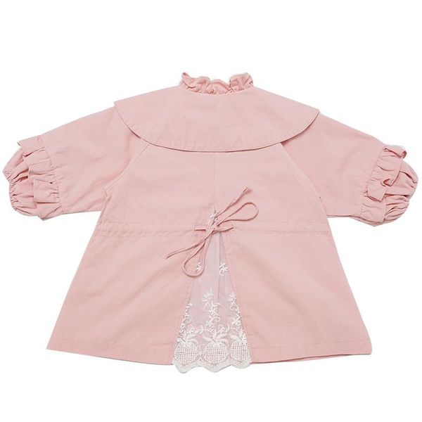 

coat kids wind spring autumn girl trench outerwear o-neck generous, Blue;gray