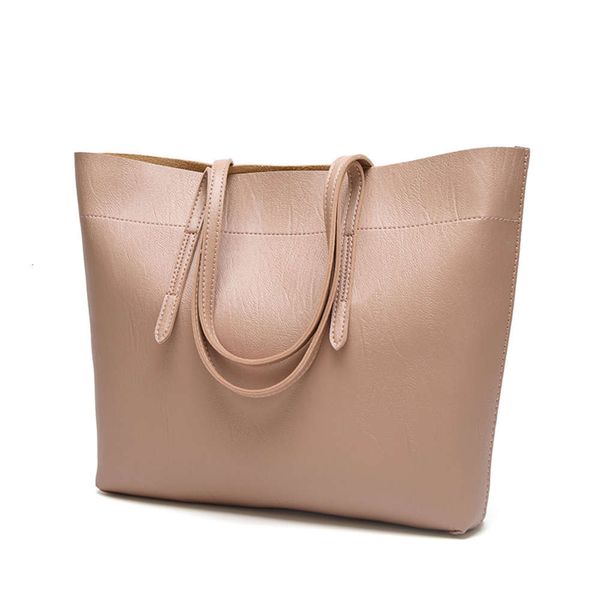

fashion women's bag oil leather simple tote