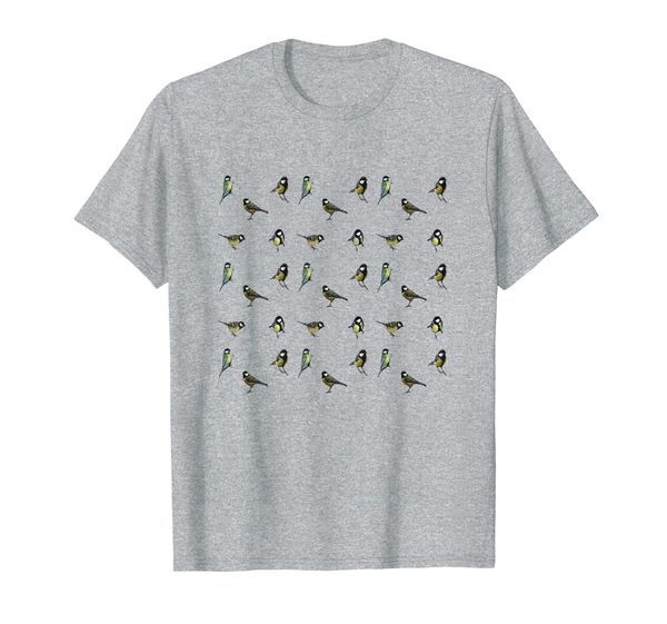 

birds t-shirt, White;black