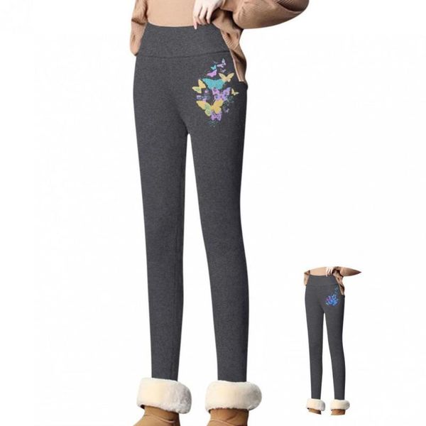 

women's pants & capris thicken comfortable skin-friendly thermal tight for daily wear, Black;white