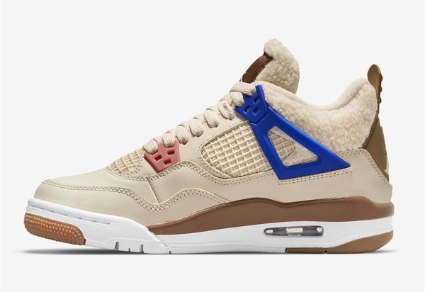 

jumpman 4 gs wild things basketball shoes sail university red hemp barely volt mens iv sports sneakers ship with