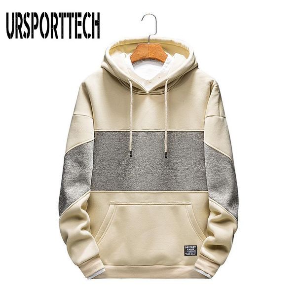 

arrival selling brand hoodies men spring autumn fashion casual long sleeve streetwear patchwork hooded sweatshirts men's &, Black